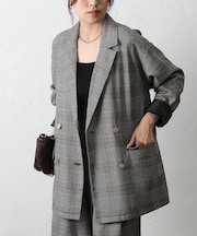 【セットアップ対応】TRチェックWテーラードジャケット