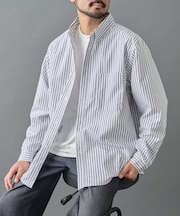 ジャガードストライプボタンダウンシャツ