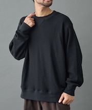 ワッフルクルーネック