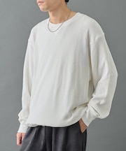 ワッフルクルーネック