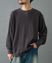 ワッフルクルーネック