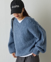 【リバイバル/2WAY】モヘアタッチニットプルオーバー