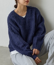 【リバイバル/２WAY】モヘアタッチニットプルオーバー