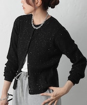 ラメミニケーブルカーディガン