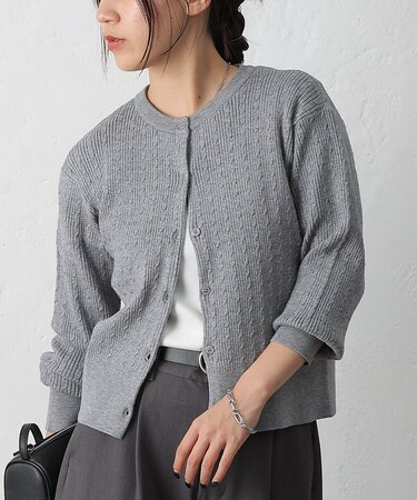 ラメミニケーブルカーディガン