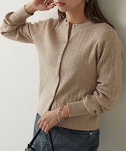 ラメミニケーブルカーディガン