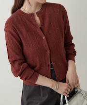 ラメミニケーブルカーディガン