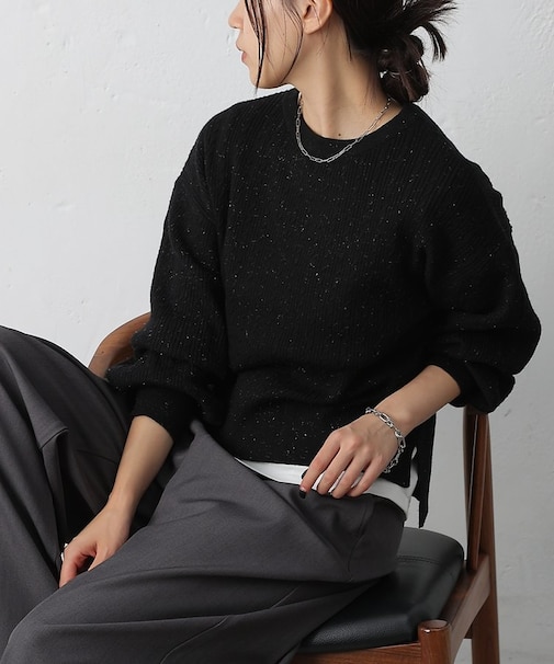 ラメミニケーブルプルオーバー