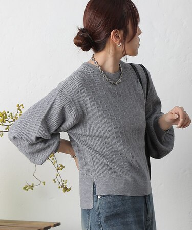 ラメミニケーブルプルオーバー