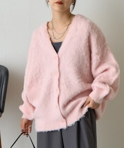 モヘアタッチカーディガン
