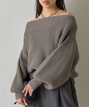 【リバイバル】モールオフショルニット