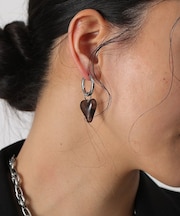 2WAYハートワンタッチピアス