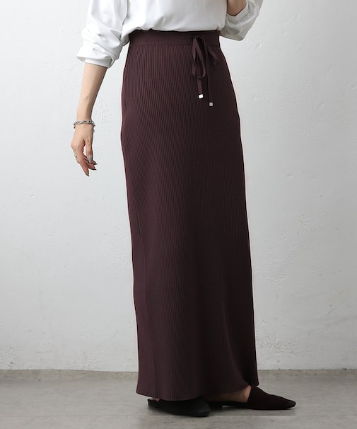 エステルヤーンリブIラインスカート