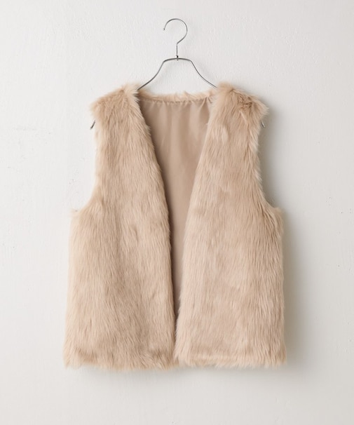【リバイバル】ロングフェイクファーベスト