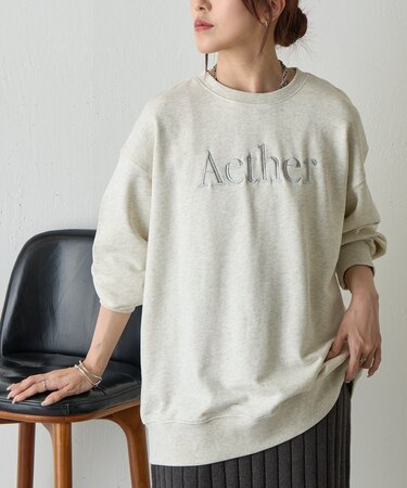 Aether刺繍オーバースウェットプルオーバー