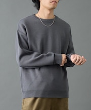 リサイクルポリライン配色クルーニット