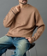 リサイクルポリライン配色クルーニット