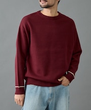 リサイクルポリライン配色クルーニット