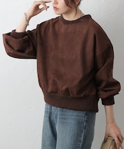 スエードポンチ袖ボリュームプルオーバー