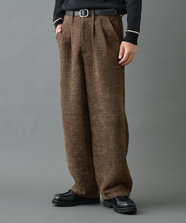 モールツイード2タックテーパードパンツ