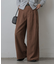 ピーチ起毛2タックワイドパンツ