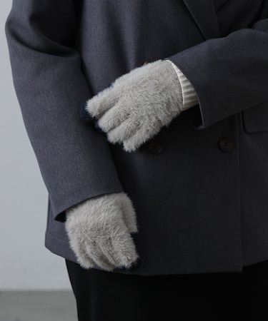 【リバイバル】スマホ対応モヘア風保湿加工手袋