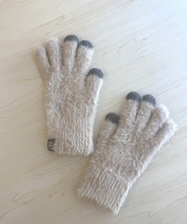 【リバイバル】スマホ対応モヘア風保湿加工手袋