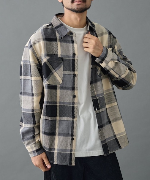 チェックオーバーシャツジャケット