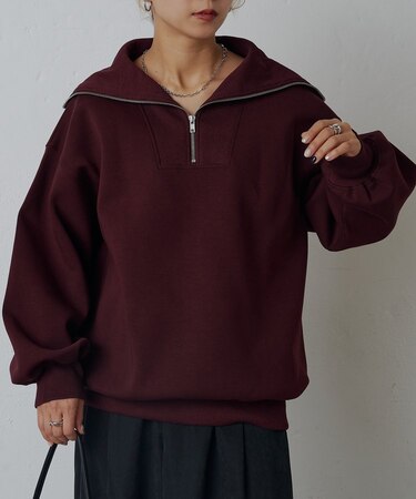 ダンボールセーラーハーフジッププルオーバー