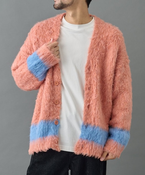 シャギーモヘアラインカーディガン