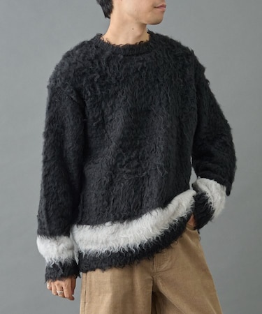 シャギーモヘアニットクルー