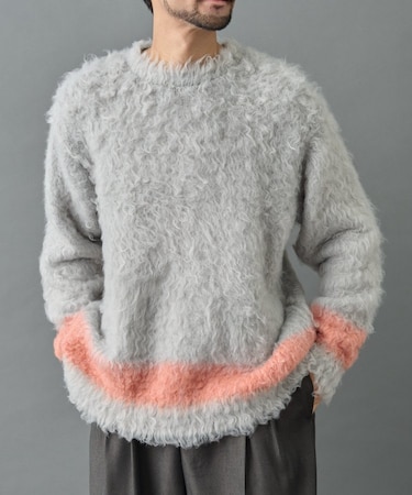 シャギーモヘアニットクルー