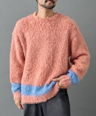 シャギーモヘアニットクルー