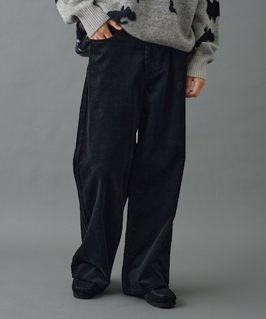 コーデュロイワイドストレートパンツ