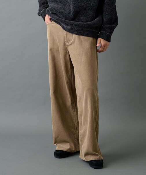 コーデュロイワイドストレートパンツ