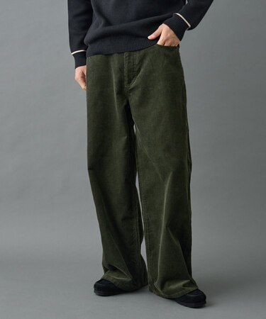 コーデュロイワイドストレートパンツ