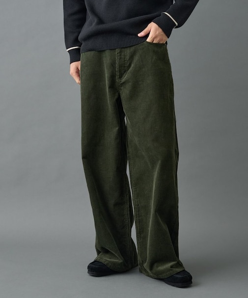 コーデュロイワイドストレートパンツ