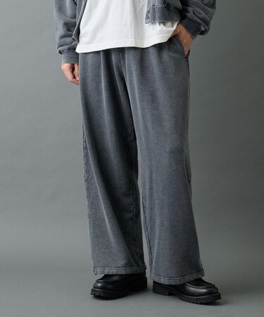 パウダー加工スウェットワイドパンツ