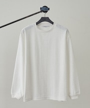 タイルフリース長袖プルオーバー