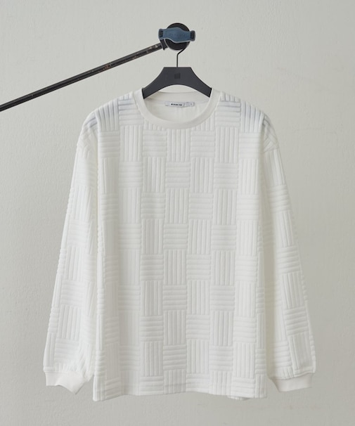 タイルフリース長袖プルオーバー