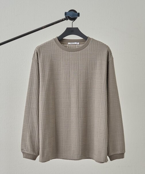 タイルフリース長袖プルオーバー