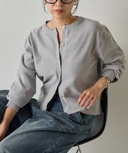 ベロアモールクルーネックカーディガン