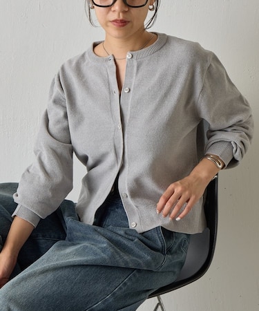ベロアモールクルーネックカーディガン