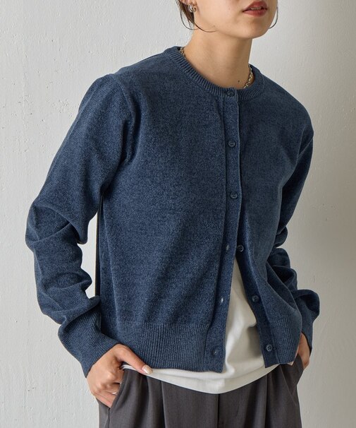 ベロアモールクルーネックカーディガン