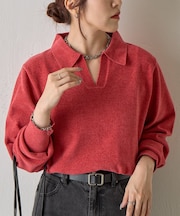 ベロアモールスキッパーポロニット