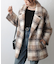チェックダブルテーラードジャケットコート