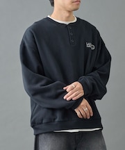 刺繍ヘンリーネックスウェット