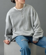 刺繍ヘンリーネックスウェット