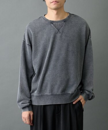 パウダー加工スウェットクルーネック