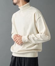 TW/ポリエステルウールニットタートルネックプルオーバー